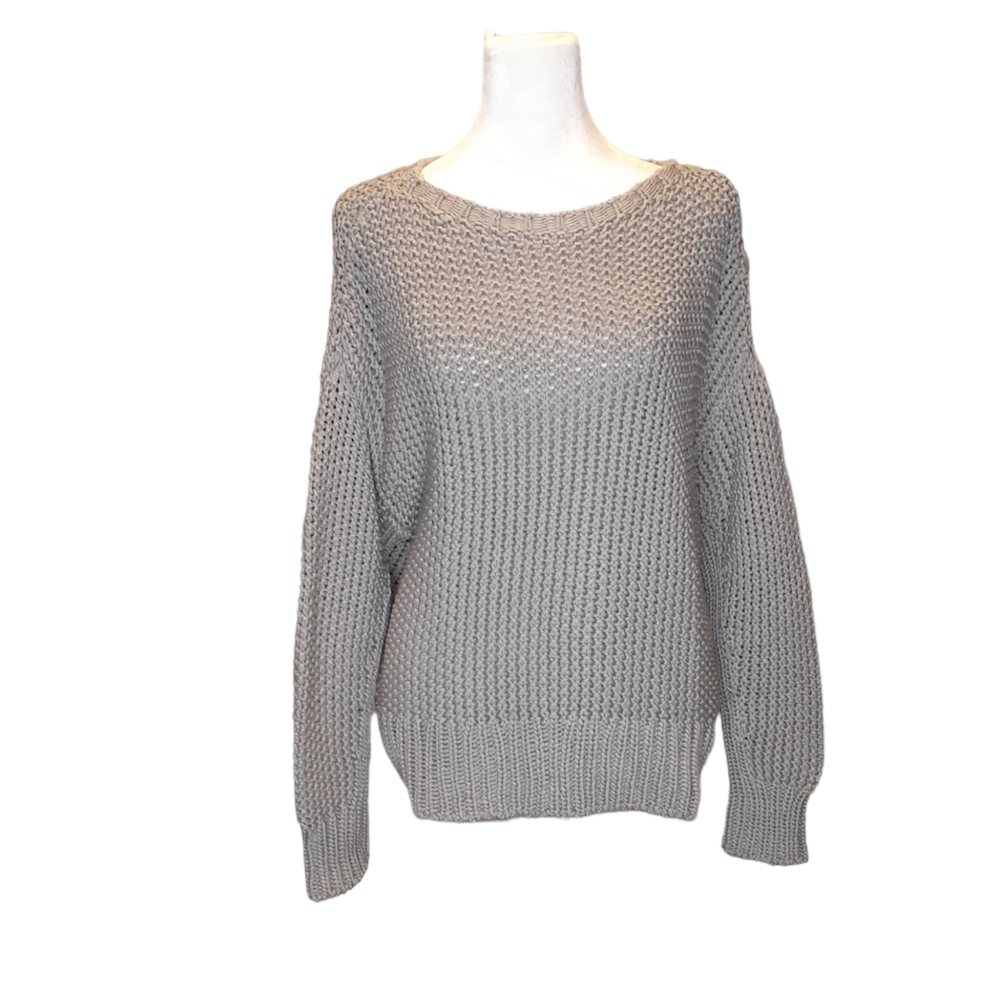Eileen Fisher gray 100% organic cotton chunky knit Exellent Condition, XS